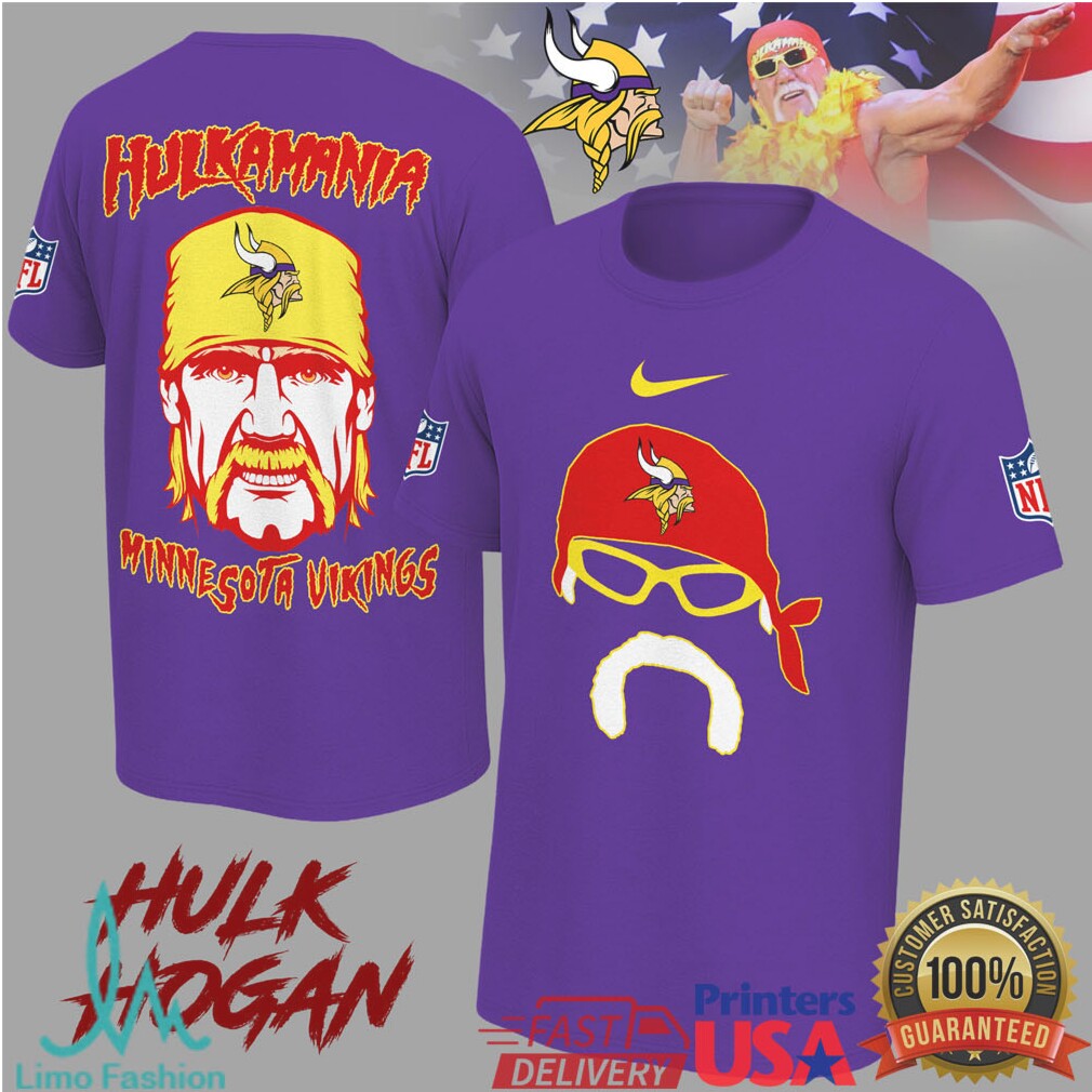 Hulk Hogan Hulkamania Minnesota Vikings NFL Mashup T Shirt - Limotees LLC