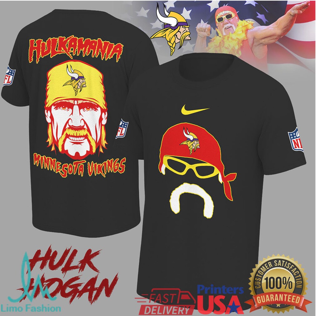 Hulk Hogan Hulkamania Minnesota Vikings NFL Mashup T Shirt - Limotees LLC