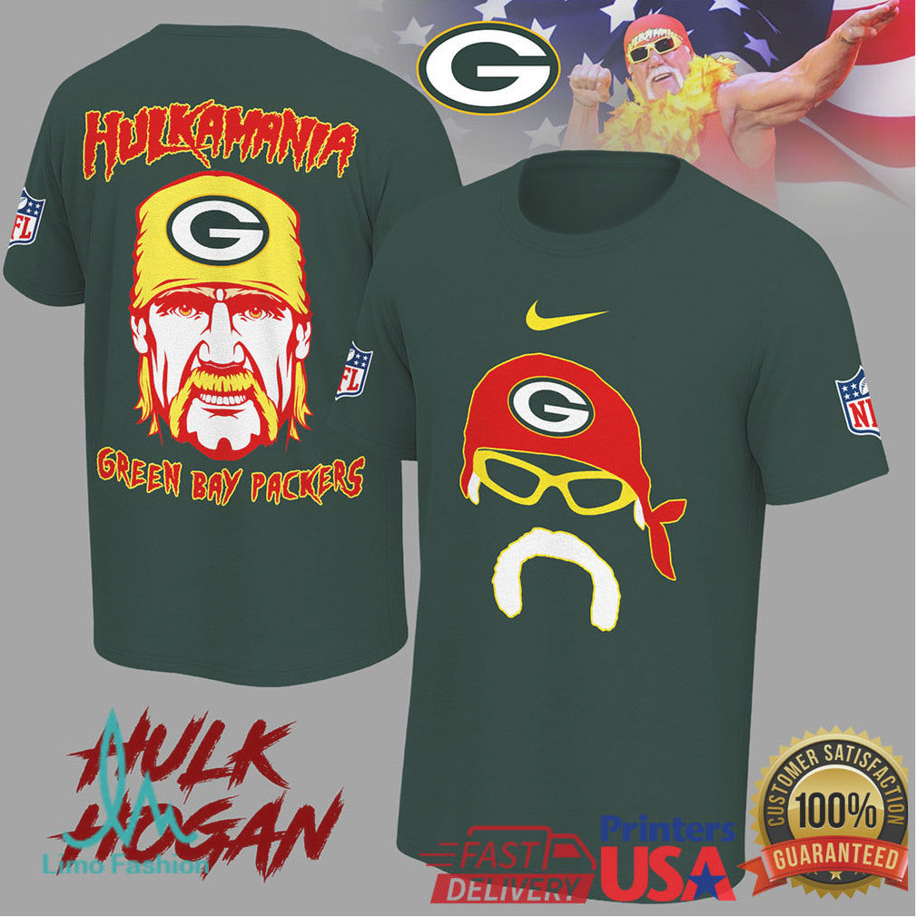 Hulk Hogan Hulkamania x Green Bay Packers Graphic Sports T Shirt - Limotees LLC