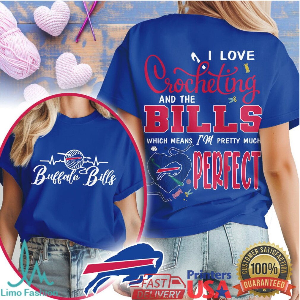 I Love Crocheting and the Buffalo Bills Perfect Fan Gift Women's T Shirt - Limotees LLC