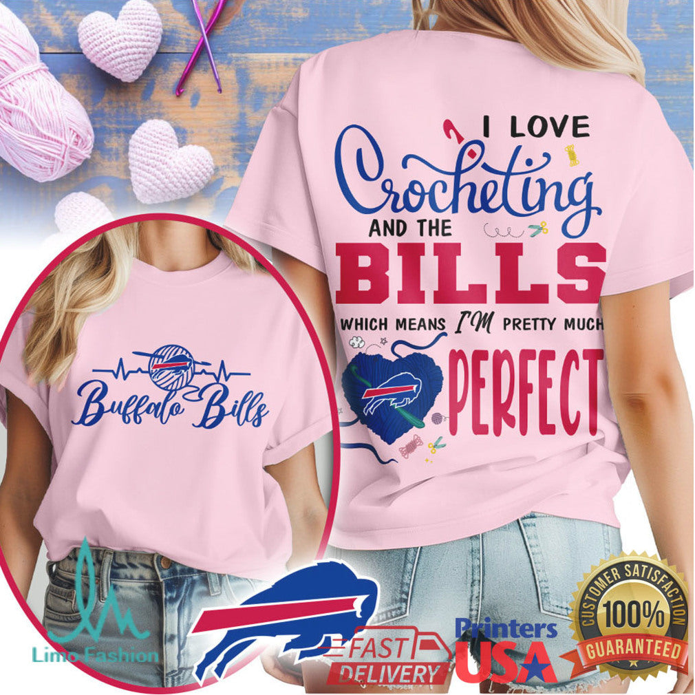 I Love Crocheting and the Buffalo Bills Perfect Fan Gift Women's T Shirt - Limotees LLC