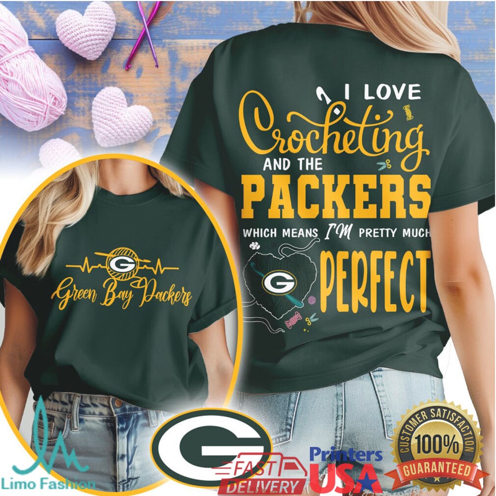 I Love Crocheting and the Green Bay Packers T Shirt Football & Crafting - Limotees LLC