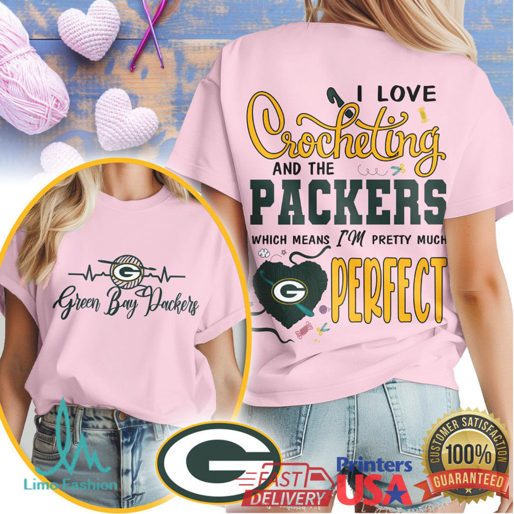 I Love Crocheting and the Green Bay Packers T Shirt Football & Crafting - Limotees LLC
