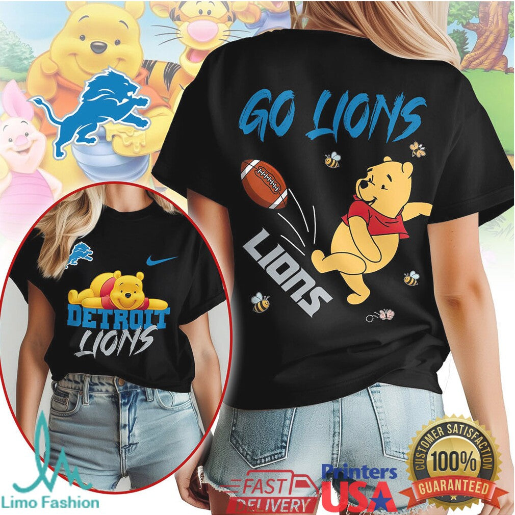 Detroit Lions Official NFL Winnie The Pooh Go Shirt - Limotees LLC
