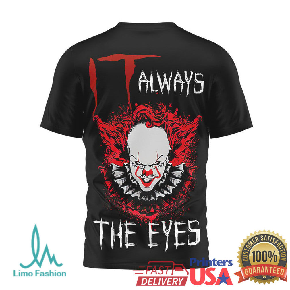 IT Pennywise Welcome To Derry “It Always The Eyes” Horror T Shirt - Limotees LLC