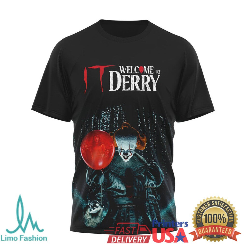 IT Pennywise Welcome To Derry “It Always The Eyes” Horror T Shirt - Limotees LLC