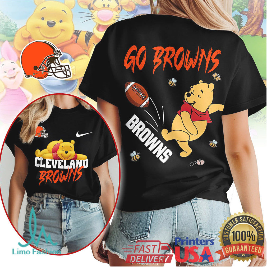Cleveland Browns Official NFL Winnie The Pooh Go Shirt - Limotees LLC