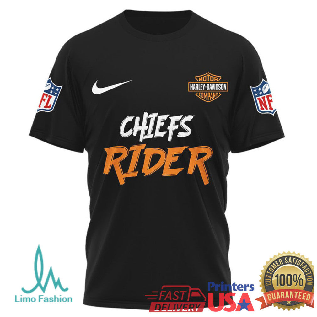 Kansas City Chiefs Official NFL Ghost Rider Harley Davidson 3D Shirt - Limotees LLC