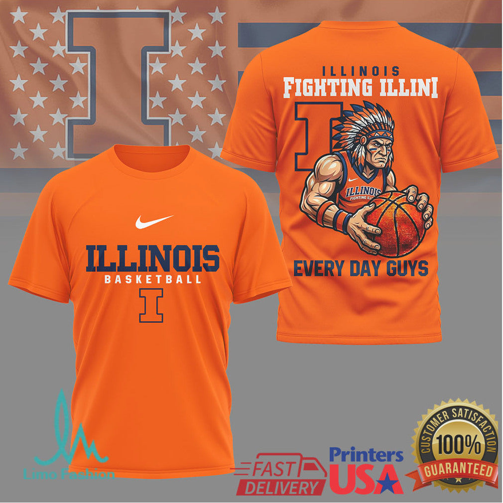 Illinois Fighting Illini Basketball Mascot Every Day Guys T Shirt - Limotees LLC