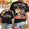 Illinois Fighting Illini Fall For Jesus He Never Leaves T Shirt - Limotees LLC