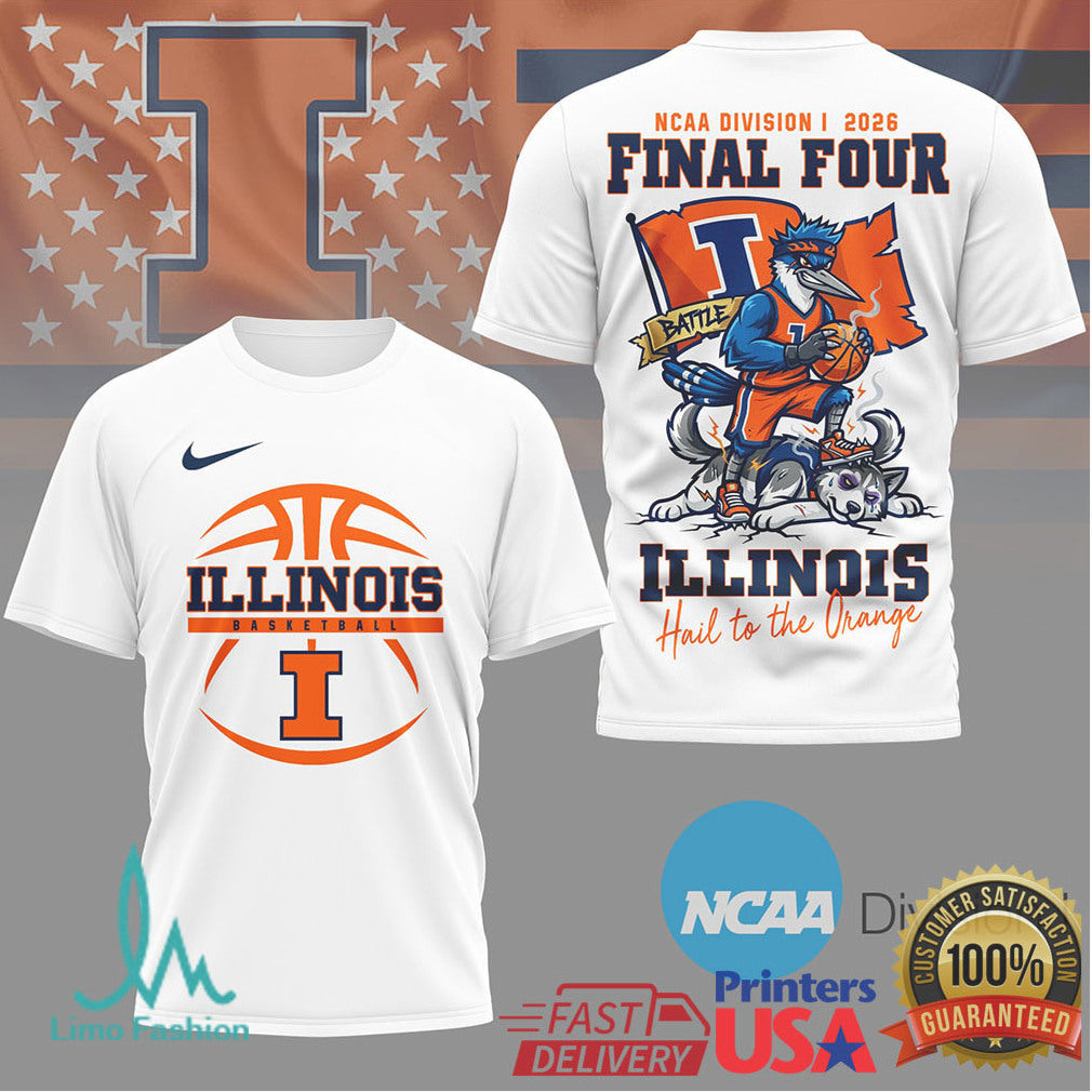 Illinois Fighting Illini NCAA Division I 2026 Final Four Hail to the Orange T Shirt - Limotees LLC