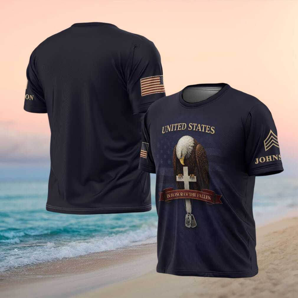 In Honor Of The Fallen United States Eagle & Cross Memorial T Shirt - Limotees LLC