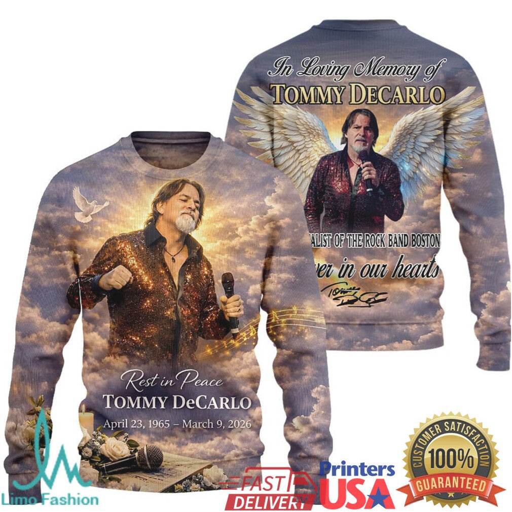 In Loving Memory Tommy DeCarlo Rest In Peace Heaven Wings 3D All Over Print Shirt - Limotees LLC