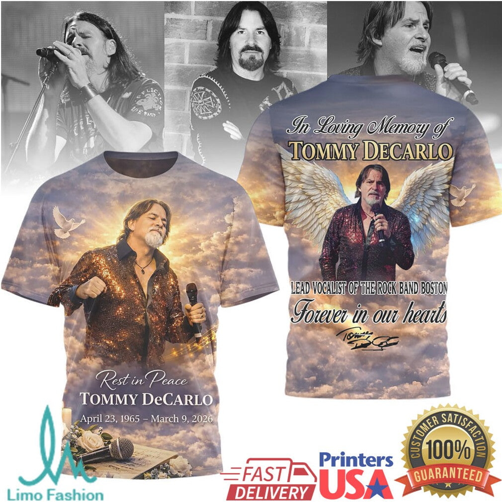 In Loving Memory Tommy DeCarlo Rest In Peace Heaven Wings 3D All Over Print Shirt - Limotees LLC