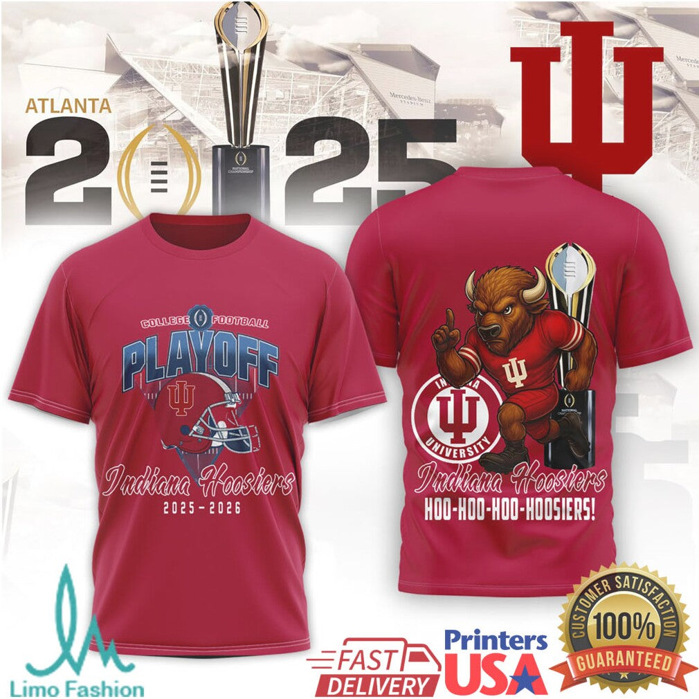 Indiana Hoosiers 2025 2026 College Football Playoff Mascot Graphic T Shirt