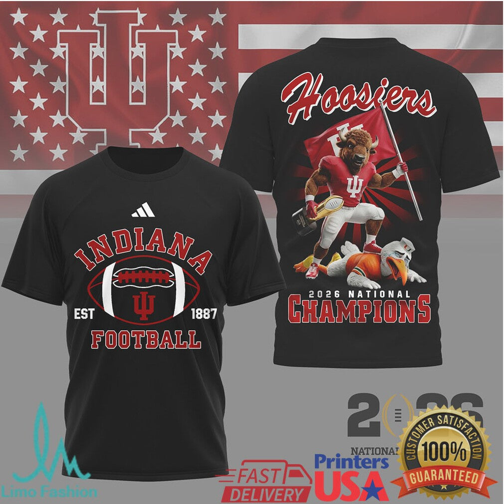Indiana Hoosiers 2026 National Champions Mascot T Shirt - Limotees LLC