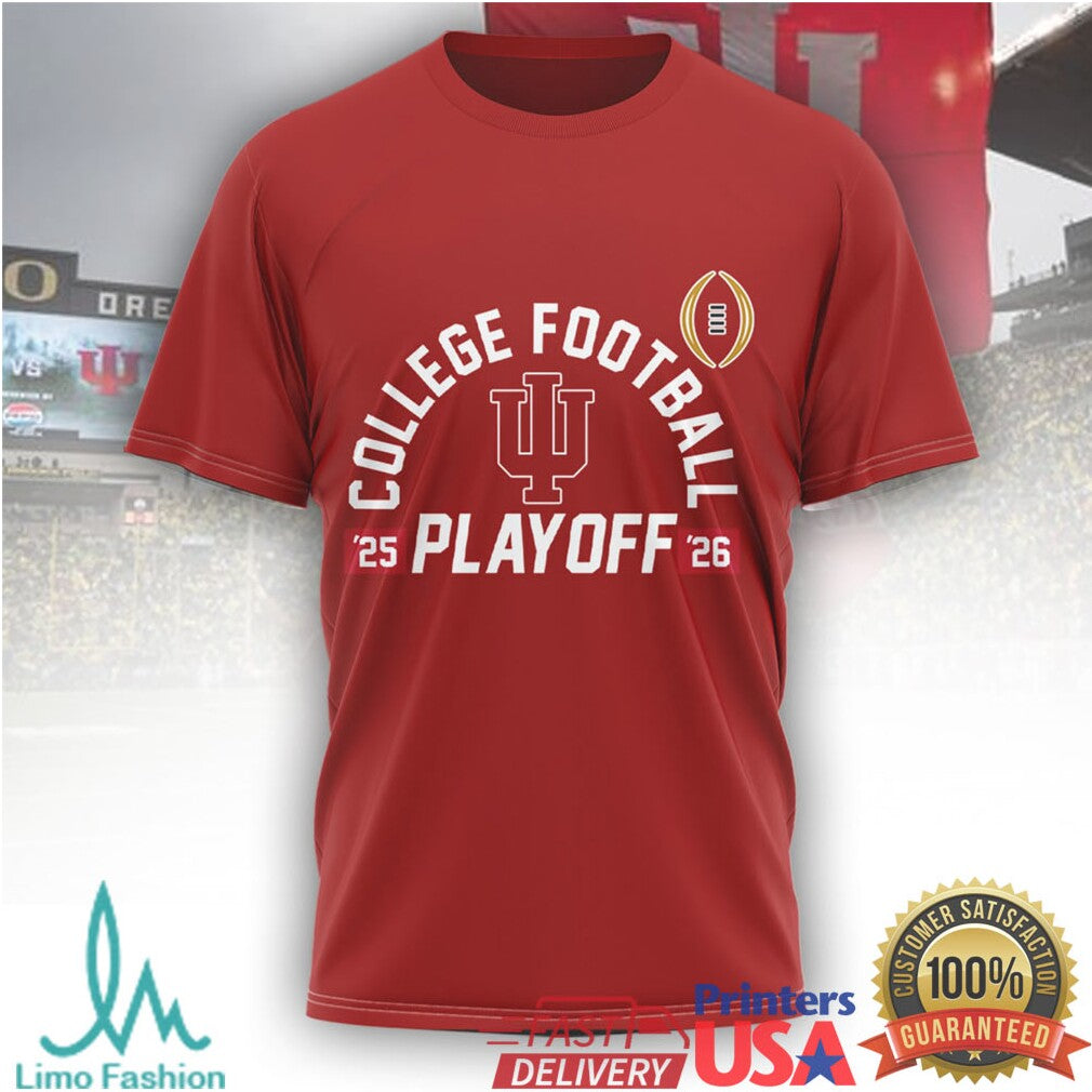 Indiana Hoosiers “Built For The Playoff” 2025 2026 Go Big Red T Shirt - Limotees LLC
