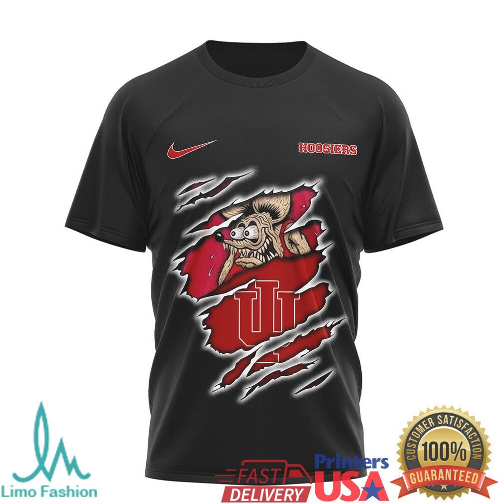 Indiana Hoosiers “Built To Play” Rat Graphic T Shirt Black - Limotees LLC