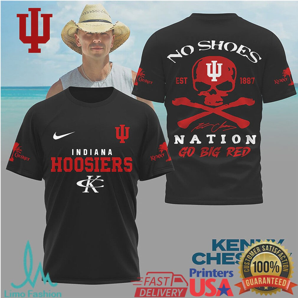 Indiana Hoosiers Kenny Chesney No Shoes Nation Tshirt - Limotees LLC