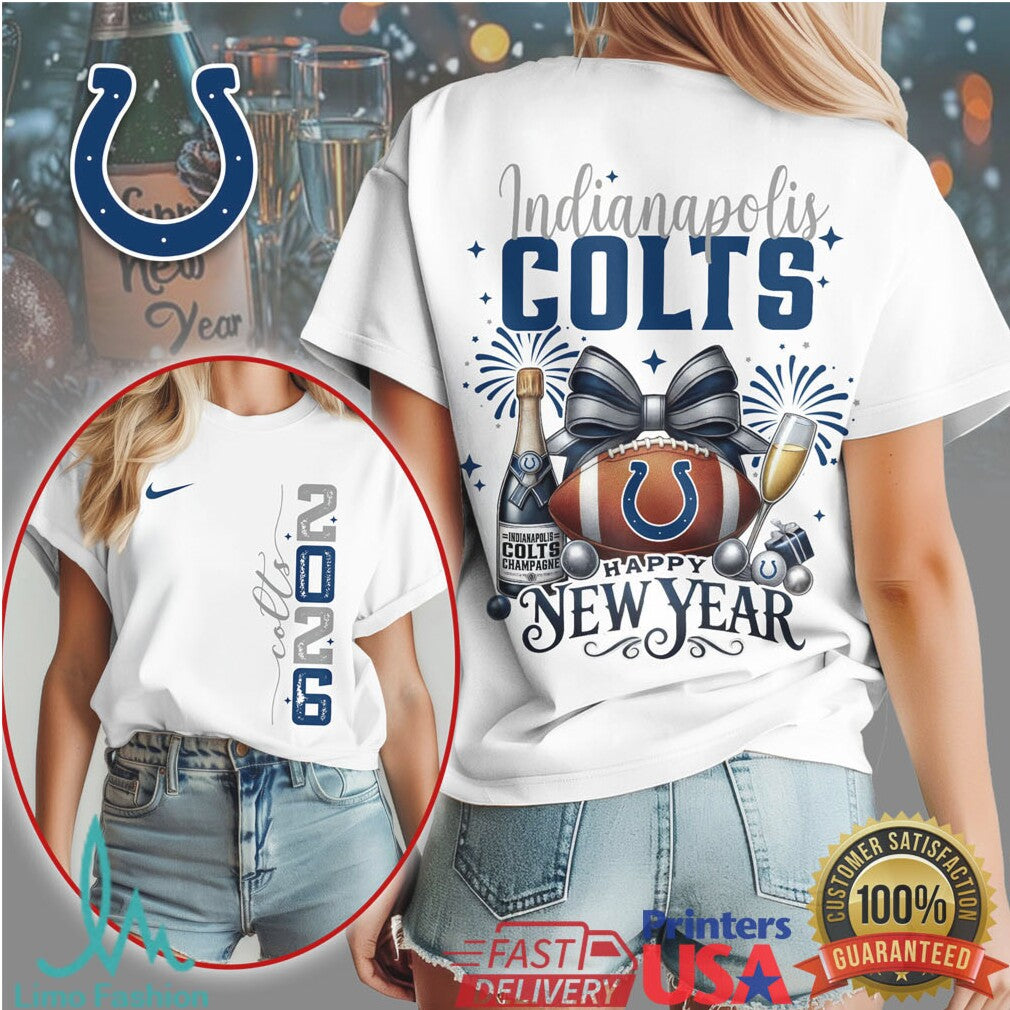 Indianapolis Colts 2026 Happy New Year Football Celebration T Shirt - Limotees LLC