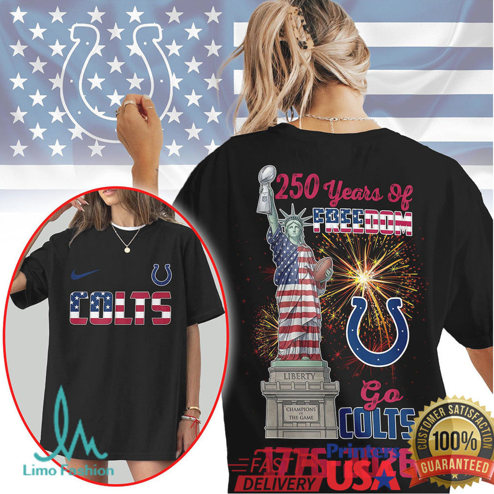 Indianapolis Colts 250 Years of Freedom 1776 2026 Patriotic Fan T Shirt - Limotees LLC