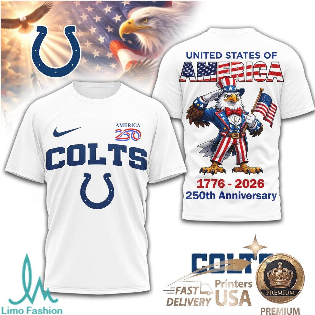 Indianapolis Colts 250th Anniversary Patriotic Eagle T Shirt - Limotees LLC