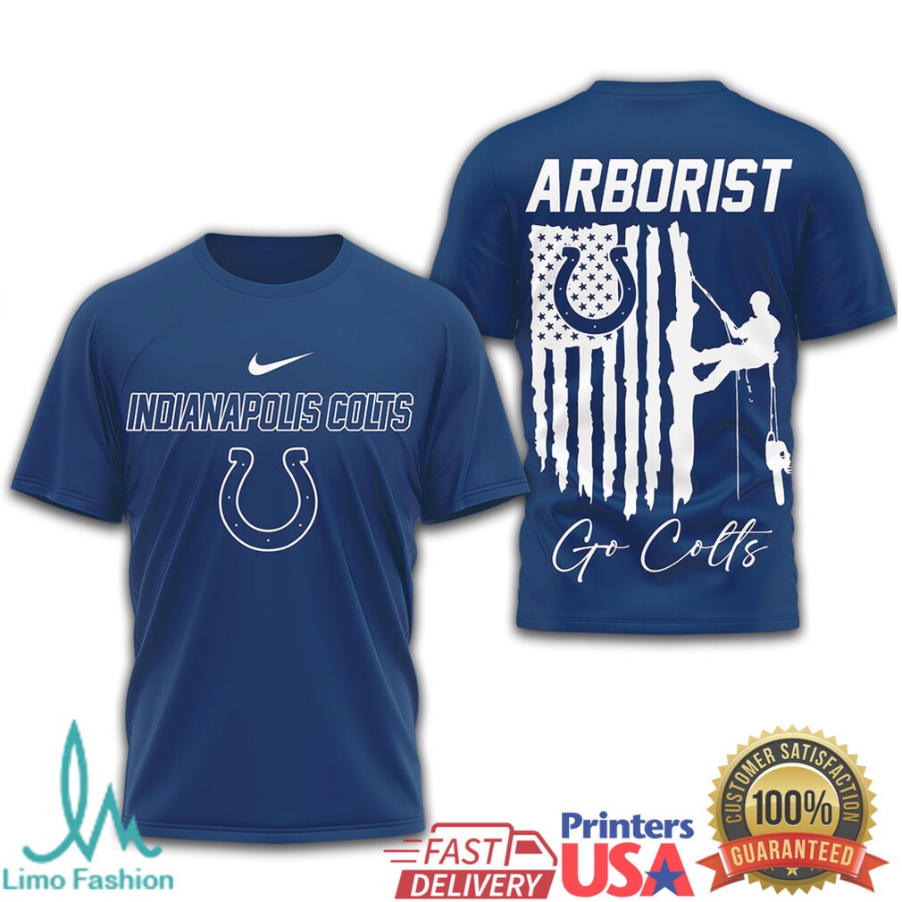 Indianapolis Colts Arborist Tree Service American Flag T Shirt - Limotees LLC