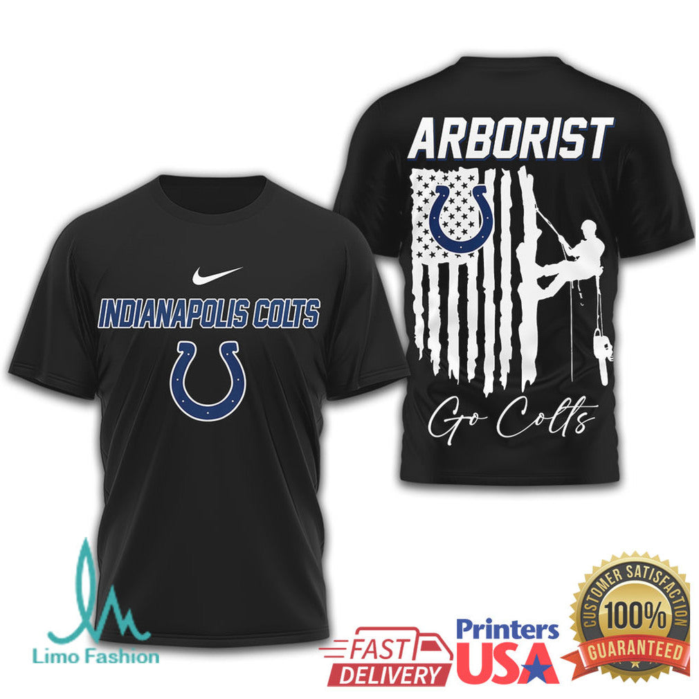 Indianapolis Colts Arborist Tree Service American Flag T Shirt - Limotees LLC