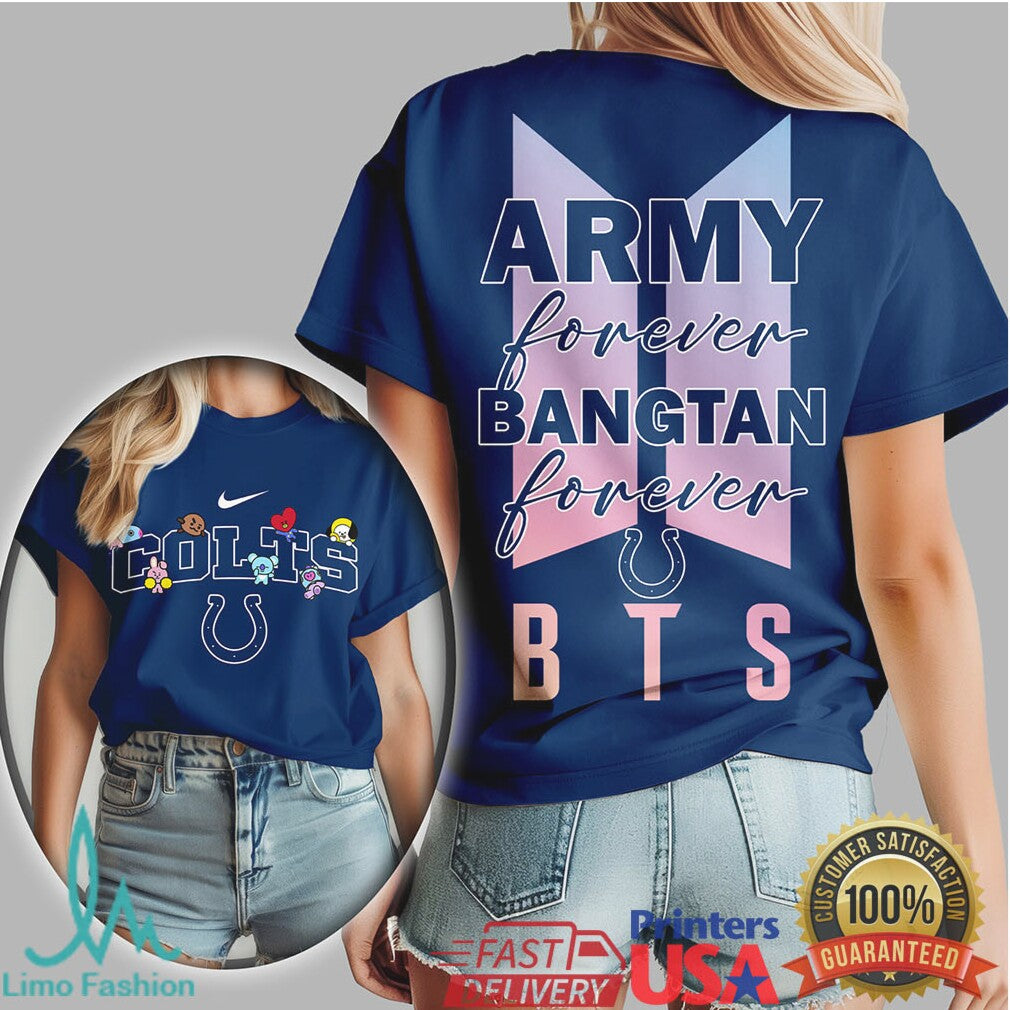 Indianapolis Colts BTS Army Forever T Shirt Bangtan Football Fandom Gear - Limotees LLC