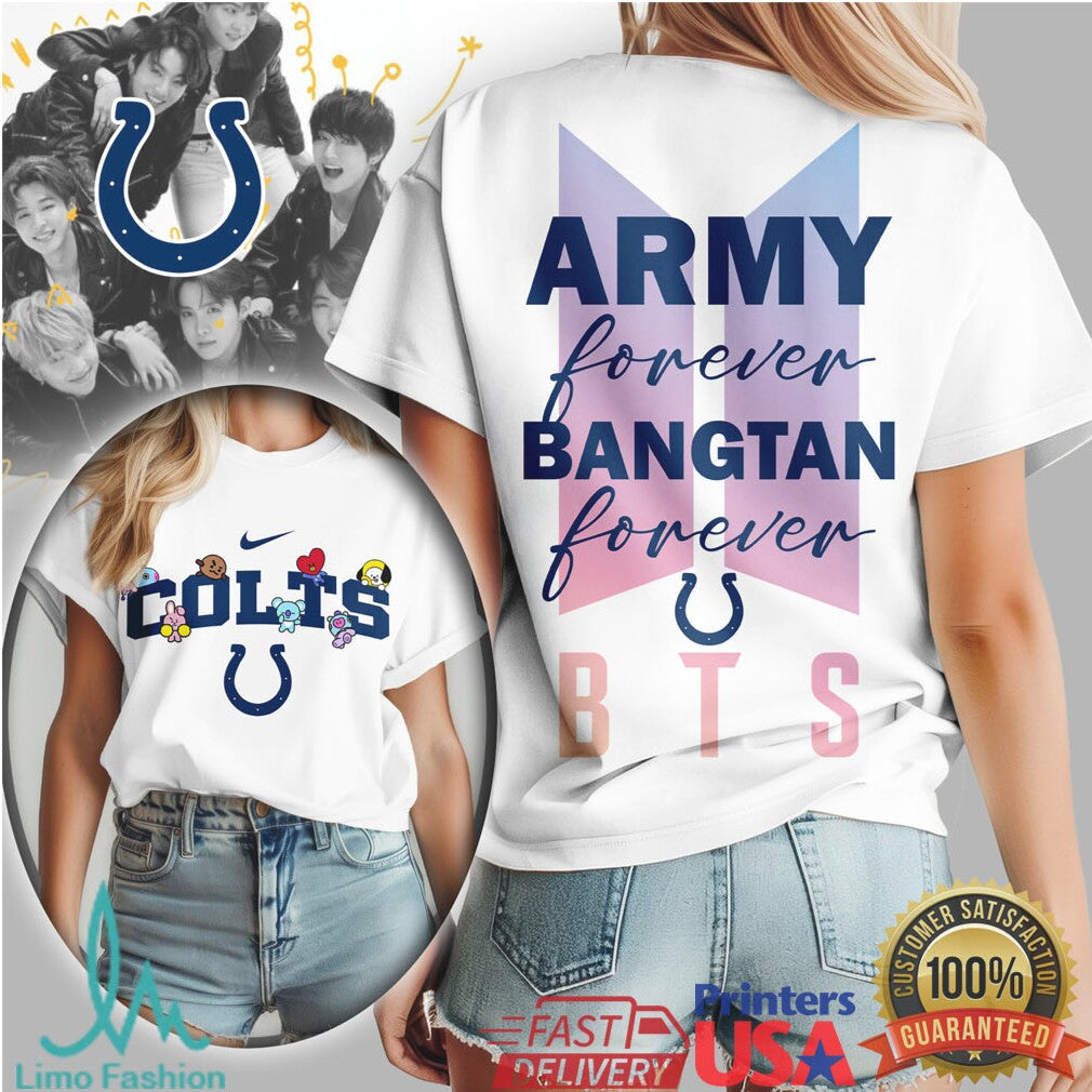 Indianapolis Colts BTS Army Forever T Shirt Bangtan Football Fandom Gear - Limotees LLC