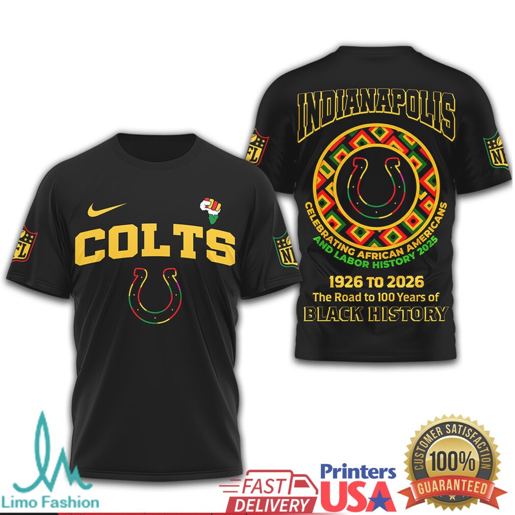 Indianapolis Colts Black History Month T Shirt Celebrating African Americans & Labor - Limotees LLC