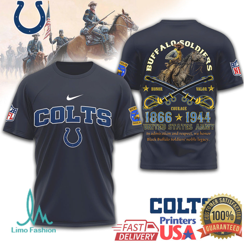 Indianapolis Colts Buffalo Soldiers US Army 1866 1944 Legacy T Shirt - Limotees LLC