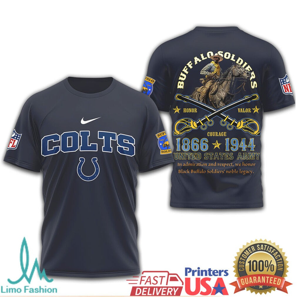 Indianapolis Colts Buffalo Soldiers US Army 1866 1944 Legacy T Shirt - Limotees LLC