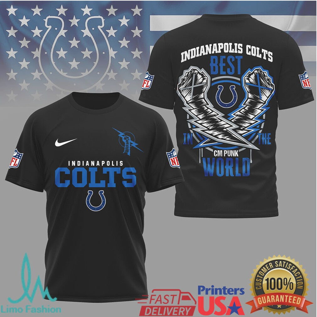 Indianapolis Colts CM Punk Best In The World Custom T Shirt - Limotees LLC