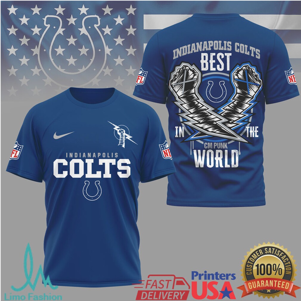 Indianapolis Colts CM Punk Best In The World Custom T Shirt - Limotees LLC