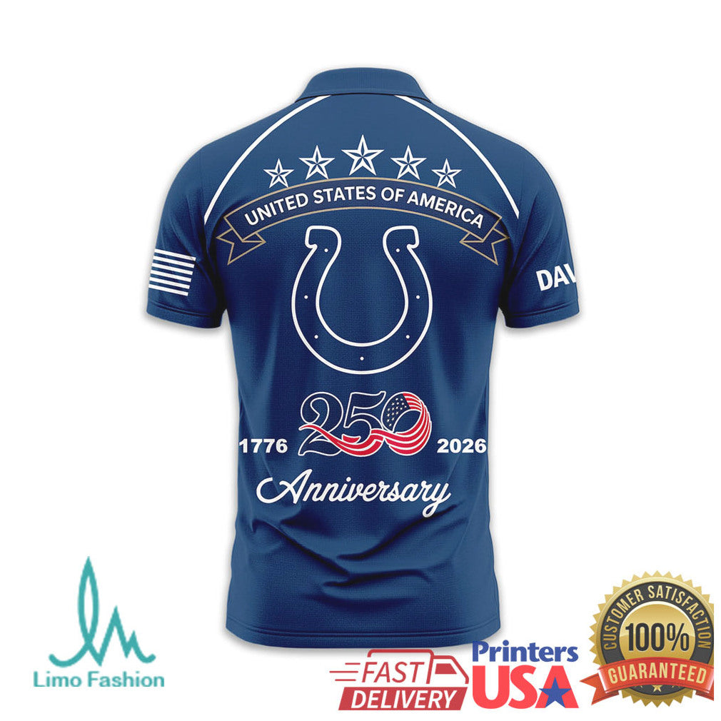 Indianapolis Colts Custom USA 250th Anniversary Patriotic T Shirt - Limotees LLC