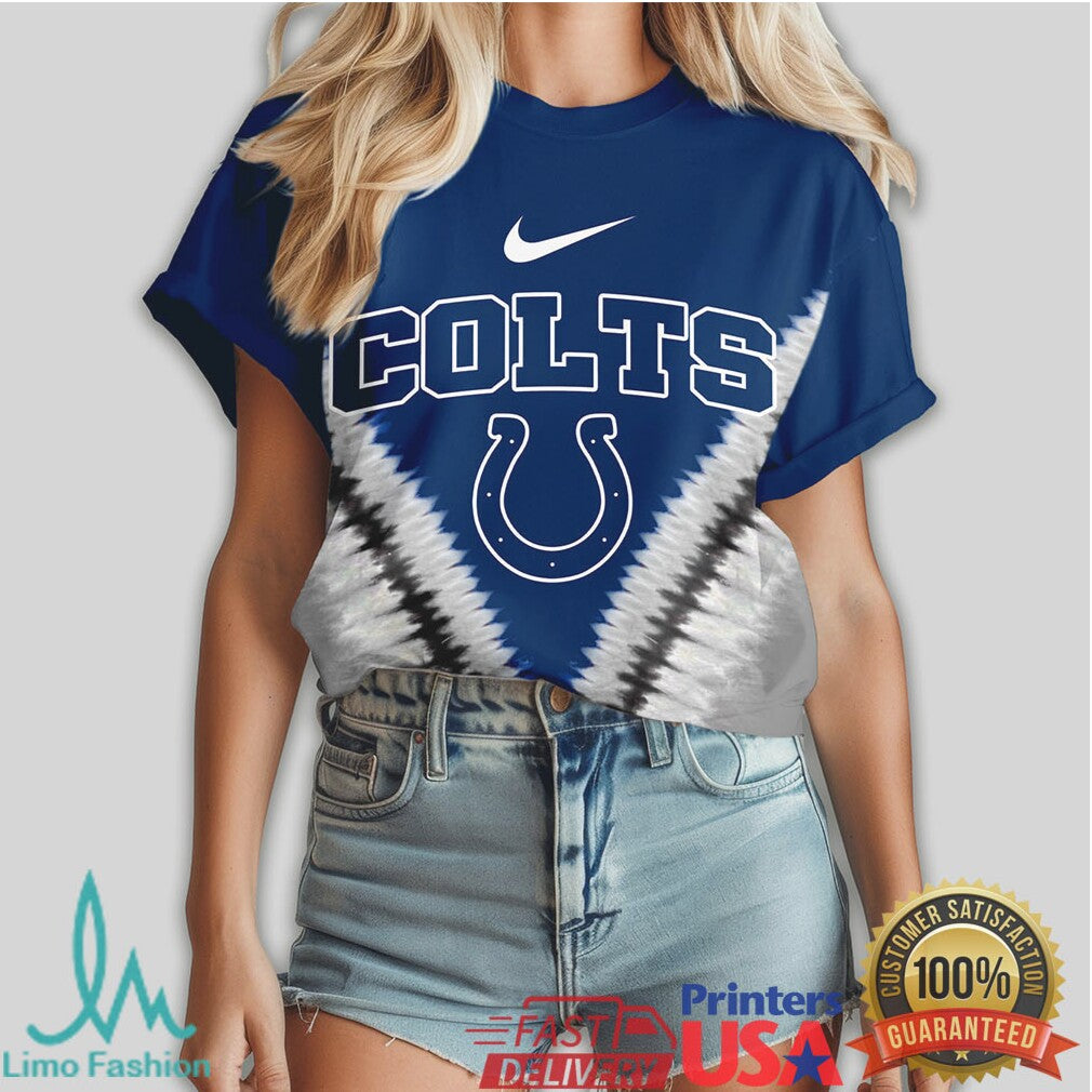Indianapolis Colts DNA Horseshoe Graphic Blue & Grey T Shirt - Limotees LLC
