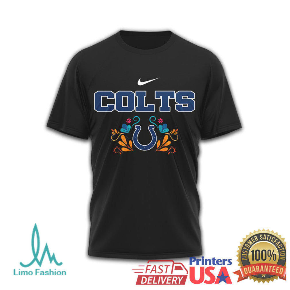 Indianapolis Colts Day of the Dead Sugar Skull T Shirt Hasta la Muerte Fan Gear - Limotees LLC
