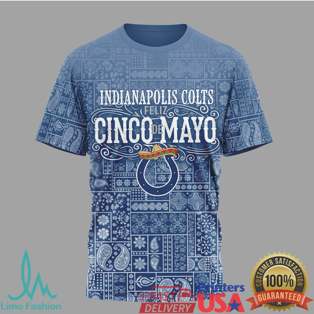 Indianapolis Colts Feliz Cinco De Mayo T Shirt Royal Blue Bitchatos Skeleton Football T Shirt