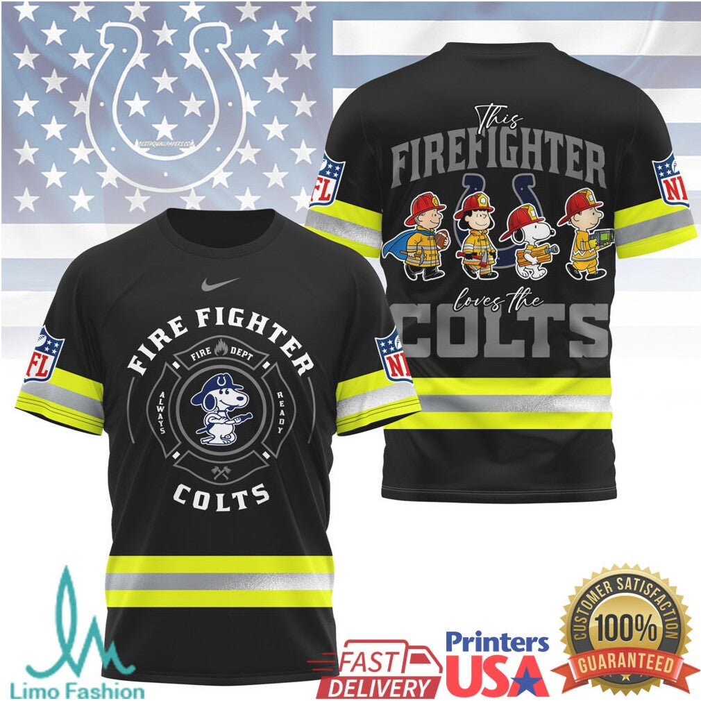 Indianapolis Colts Firefighter Snoopy Peanuts NFL Fan Apparel T Shirt - Limotees LLC