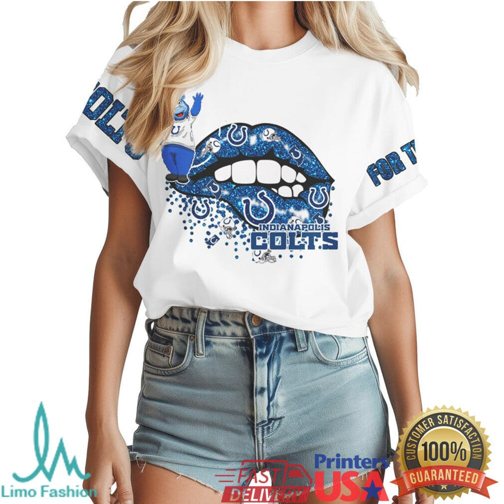 Indianapolis Colts For The Shoe Glitter Lips Horseshoe Gameday Shirt - Limotees LLC