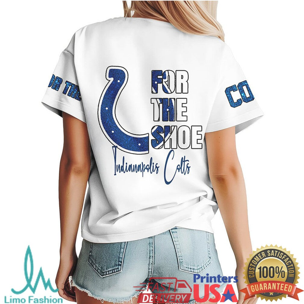 Indianapolis Colts For The Shoe Glitter Lips Horseshoe Gameday Shirt - Limotees LLC