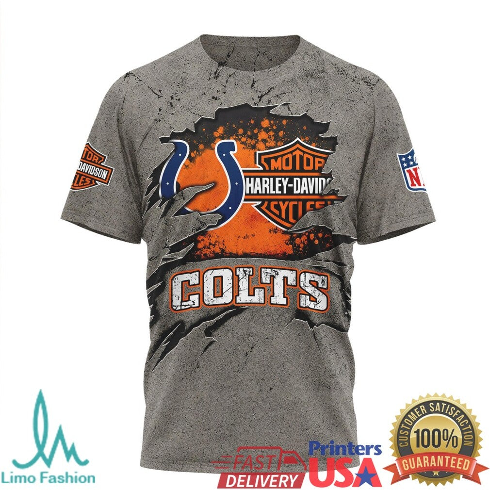 Indianapolis Colts Harley Davidson For Life Motor Motorcycle T Shirt - Limotees LLC
