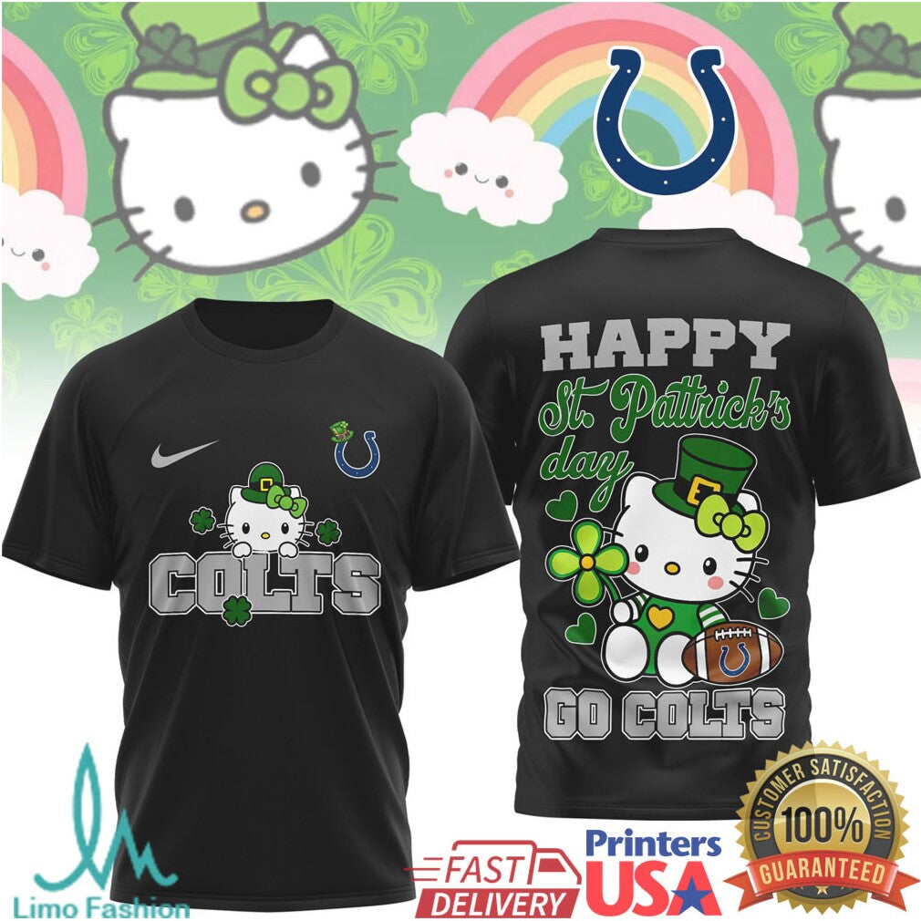 Indianapolis Colts Hello Kitty St. Patrick's Day Shamrock T Shirt - Limotees LLC