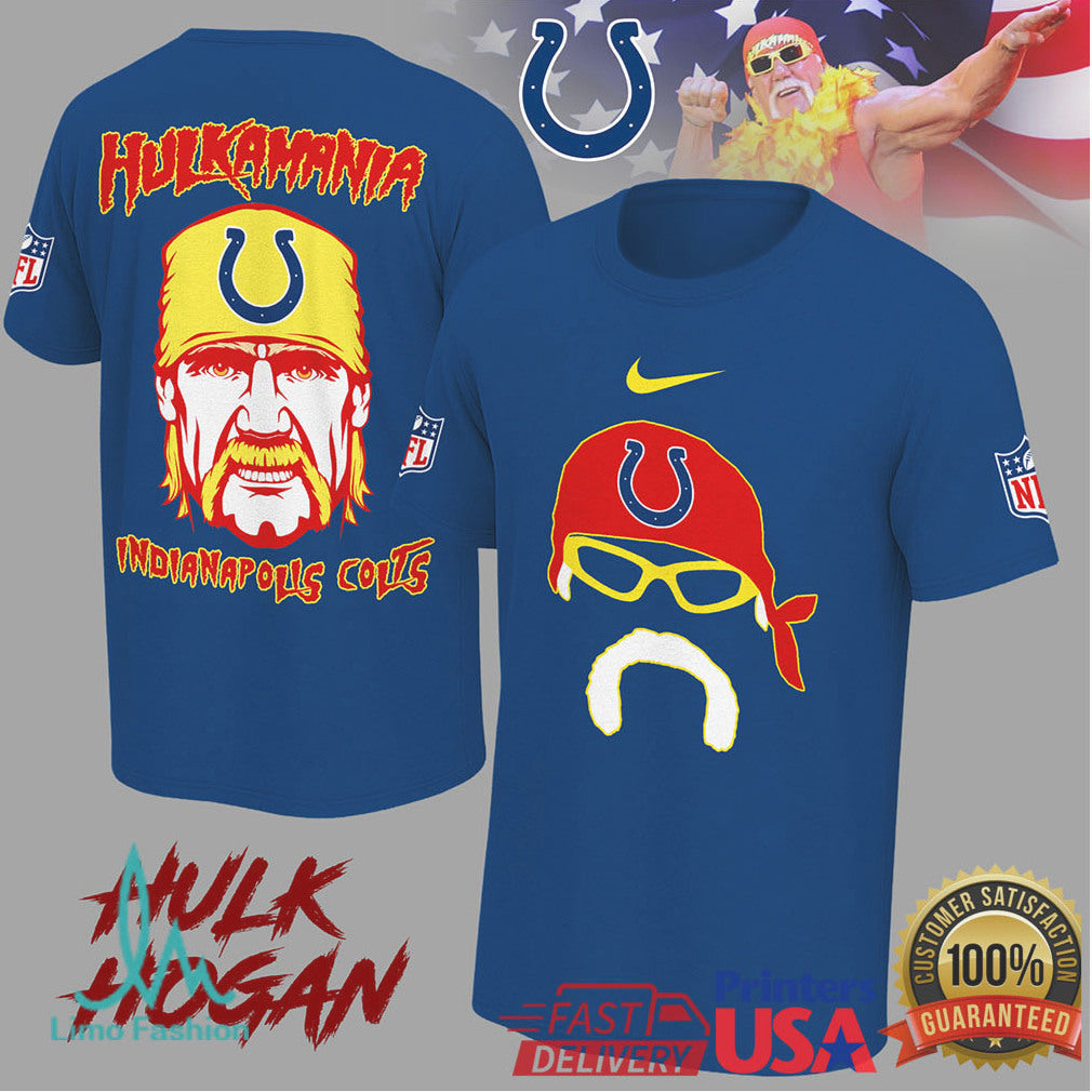 Indianapolis Colts Hulk Hogan Hulkamania NFL Fan Mashup Tee - Limotees LLC