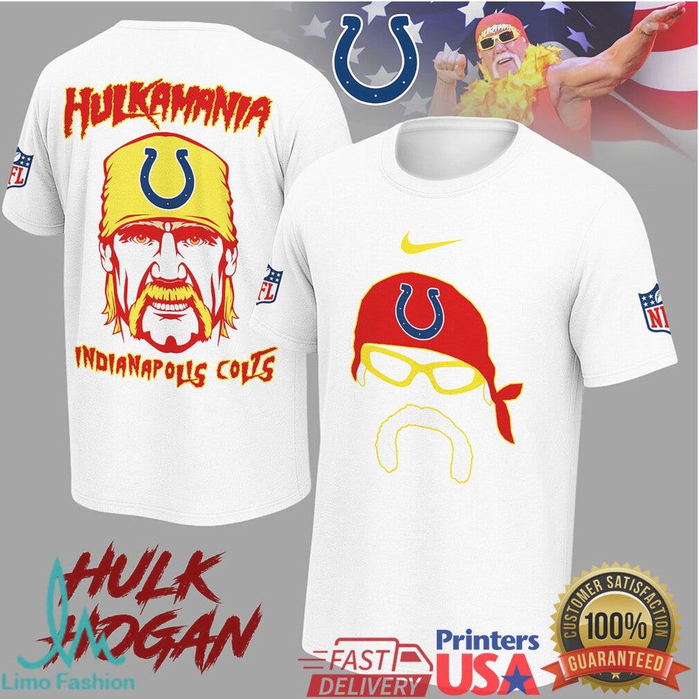 Indianapolis Colts Hulk Hogan Hulkamania NFL Fan Mashup Tee - Limotees LLC