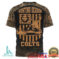 Indianapolis Colts Hunting Season Personalized Camo 3D Graphic T Shirt - Limotees LLC