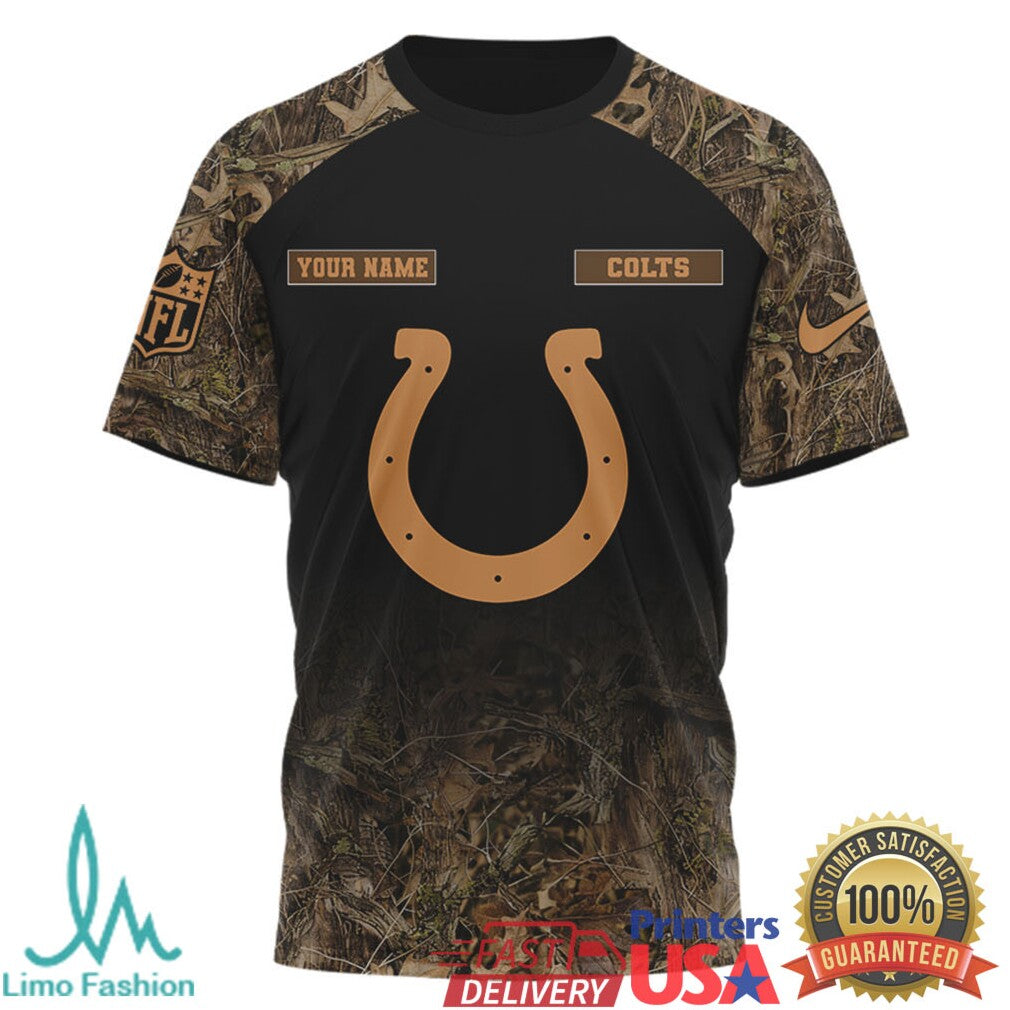 Indianapolis Colts Hunting Season Personalized Camo 3D Graphic T Shirt - Limotees LLC