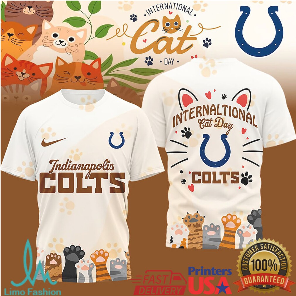 Indianapolis Colts International Cat Day Paw Print Graphic Tshirt - Limotees LLC