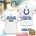 Indianapolis Colts Jesus Won NFL Christian T Shirt - Limotees LLC